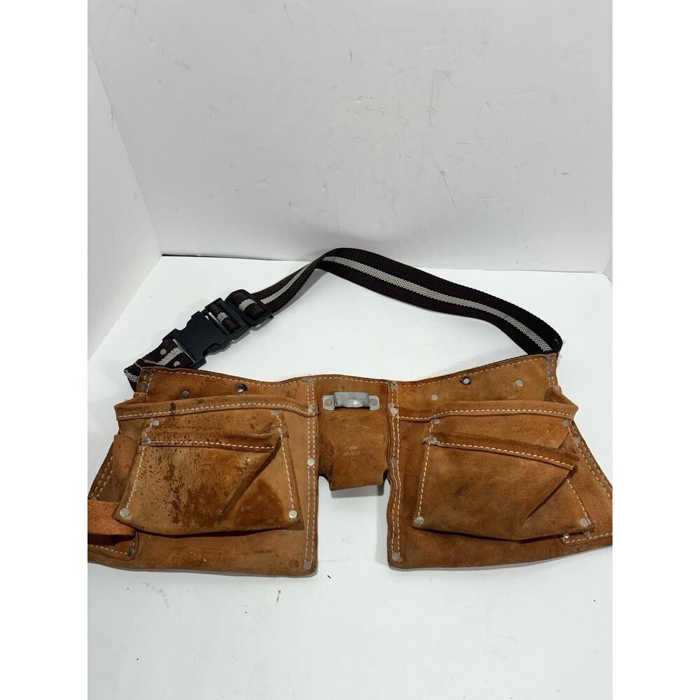 Vintage Nicholas Workgear Heavy Split Cowhide Leather Tool Belt No 493 USA
